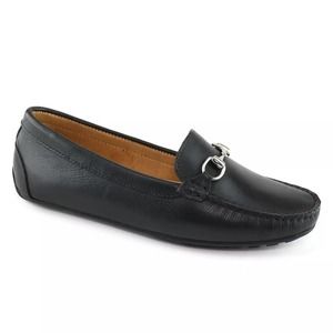 Marc Joseph NY Women Slip On Horse-bit Loafer Sarasota Size US 7.5 Black Leather